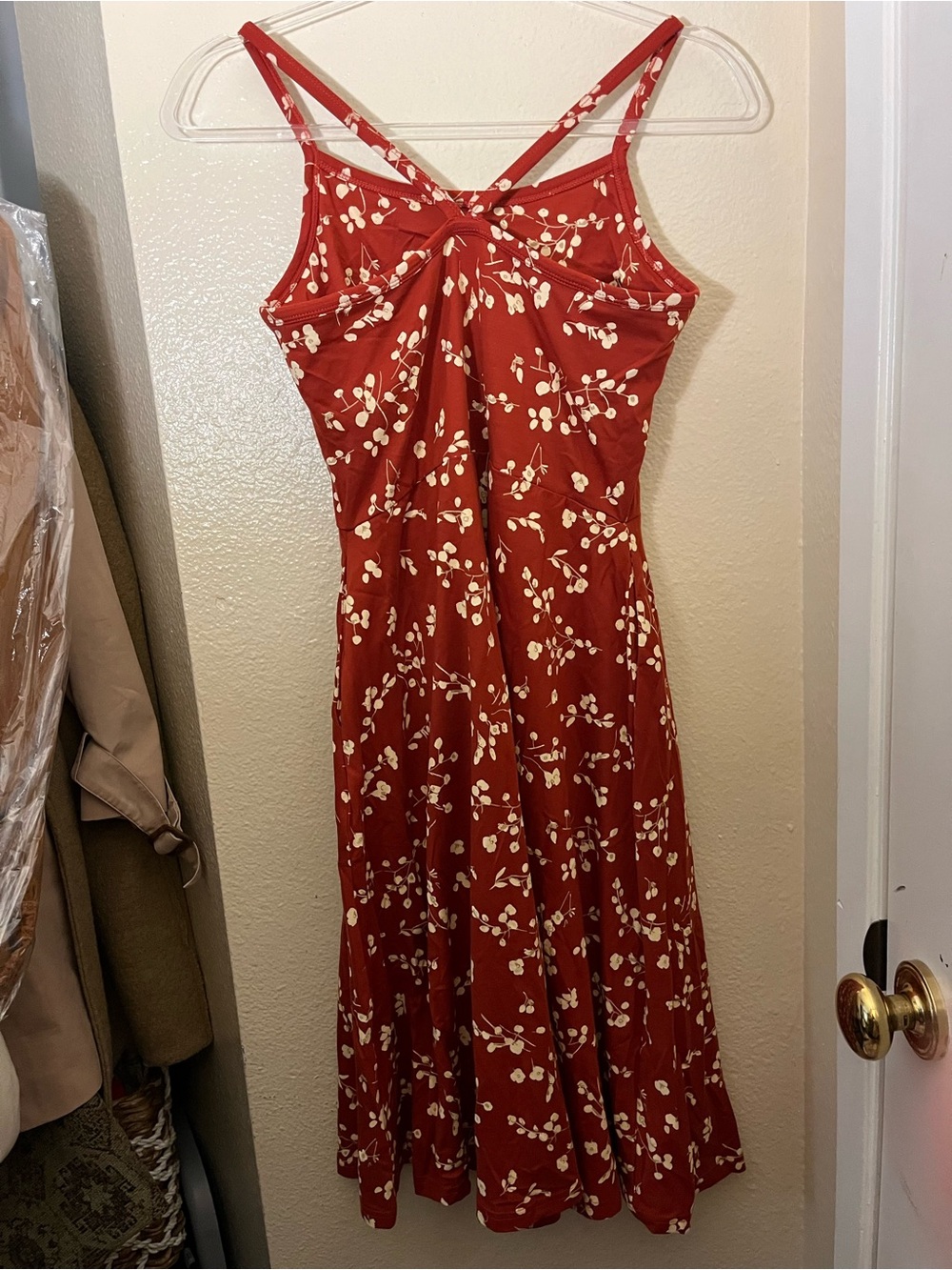 Pact Fit and Flare scattered Sprigs Tandoori Midi Dress - Picture 10 of 11